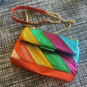 Multicolor metallic leather  Striped Women's Bag from Paris 🇫🇷